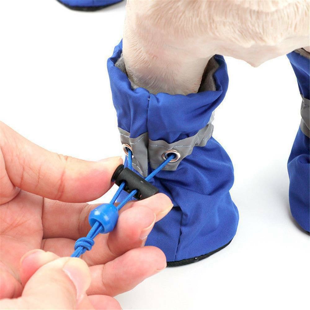 4pcs Dog Shoes; Large Pet Waterproof Chihuahua Anti-slip Boots Puppy Cat Socks Botas S/M/L/XL